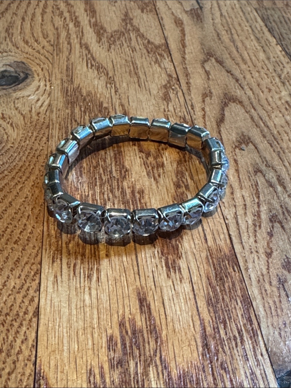Silver an diamond stretch bracelet
